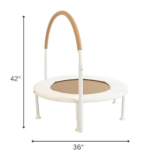 Square House 36" Kids and Toddler Mini Trampoline, Aesthetic Indoor and Outdoor Small Baby Trampoline with Removable Handle, Ultra Safe No-Gap Elastic Spring Design thumbnail 9