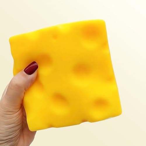 Big Cheese Squishy , Jumbo Squishy Cheese Block Stress Relief Fidget Toy,Large Size Viral Squeeze Toys for Holiday & Birthday Gifts (Large) thumbnail 8