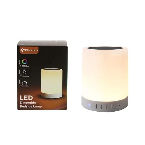 Elecstars Touch Bedside Lamp - with Bluetooth Speaker, Dimmable Color Night Light, Outdoor Table Lamp with Smart Touch Control, Best Gift for Men Women Teens Kids Children Sleeping Aid thumbnail 7