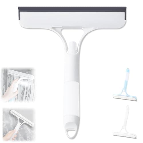 3 in 1 Window Cleaning Scraper, Cleaner Window Squeegee with Sprayer, Squeegee and Scrubber Spray Bottle Window Squeegee for Shower Glass, Mirrors, Car and Home,All-Purpose Window Cleaner Tool(White) - Image 1