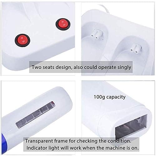Wax Warmer for Hair Removal Double Depilatory Roll On Wax Heater Electric Home Waxing Machine for Women Men AC110V 40W (Blue) thumbnail 6