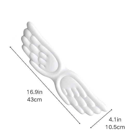 Angel Wings Keyboard Wrist Rest Pad Ergonomic Support Cushion for Computer Laptop Typing Pain Relief Comfortable Home Office Gaming Accessories (White) thumbnail 3
