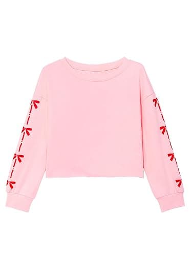 Haloumoning Girls Cute Daisy Pinted Cropped Sweatshirt Kids Long Sleeve Crop Tops Fall Fashion Shirts - Image 1