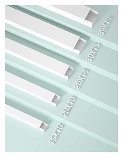 Cable Trunking,PVC Square Cable Trunking, Hide Wires Self Adhesive Cable Tidy, Cable Management for Home Office, 1M(Grey,30x15mm) thumbnail 7