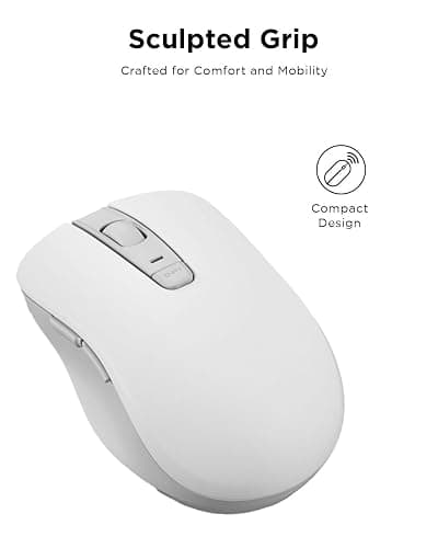Lenovo Bluetooth Silent Mouse (WL300) - 5 Button Computer Mouse with Silent Left & Right Click – Sculpted Grip, Microsoft Swift Pair, Up to 1600 DPI (White) thumbnail 4