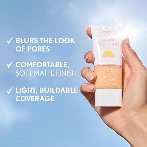 COVERGIRL Clean Fresh Blurring Skin Tint with SPF 30, 405 Fair Cool, Liquid Foundation, Soft Matte Finish, Smooths, Brightens, Blurs Pores, Mineral Sunscreen, Vegan Formula thumbnail 7