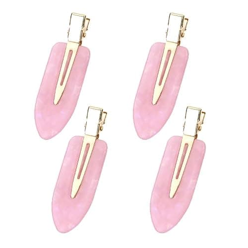 Mini Skater Small Hair Clips 2.4inch No Crease Hair Pins No Bend Cute Barrettes Accessories for Women Thin Curly Fine Hair Styling Sectioning, Pack of 4 (Pink) - Image 1