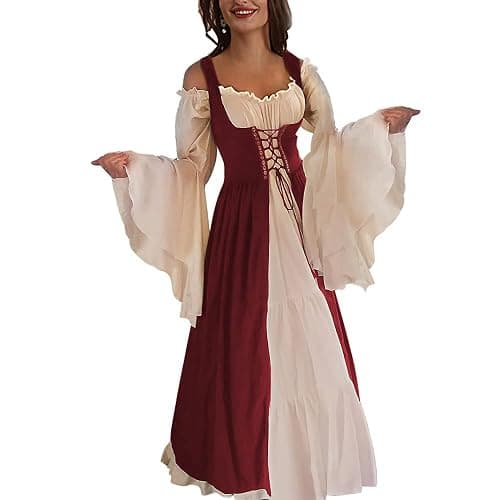 Abaowedding Womens's Medieval Renaissance Costume Cosplay Over Dress thumbnail 2