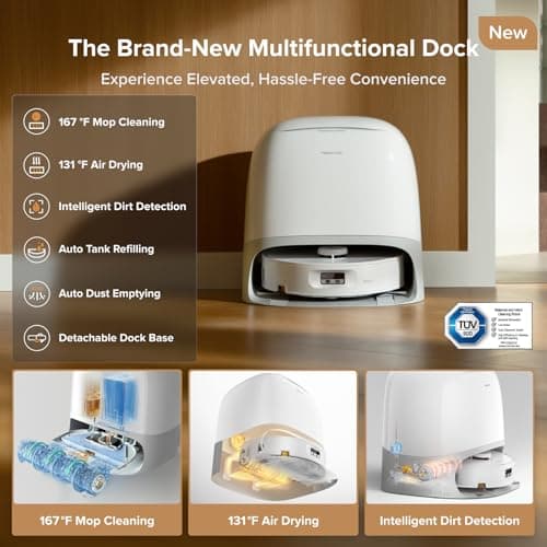 roborock Qrevo Curv 2 Flow Robot Vacuum and Mop, SpiraFlow Real-Time Self-Cleaning Roller Mop, 20,000 Pa, Dual Zero-Tangle System, AI Obstacle Avoidance, Heat-Washes & Dries Mop, Carpet Protection thumbnail 7