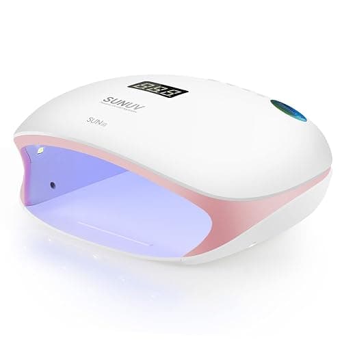 SUNUV Lampe à Ongles UV LED pour Vernis Gel, avec 4 Réglages de Minuterie, Sèche-Ongles avec Affichage LED à Capteur Automatique et Base Amovible, SUN4S Rose - Image 1