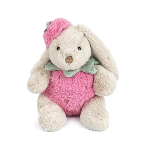 MON AMI Berry Sweet Bunny Plush Toy, 10-Inch Soft Stuffed Animal Gift | soft pink bunny plush, strawberry outfit and floppy ears, bunny stuffed animal build, nursery décor accent, kids baby gift - Image 1