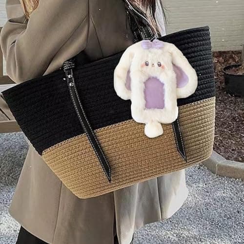 BLULILY Plush Rabbits Card Holder - Soft & Lightweight - Cartoon Design - Unisex - White - Girls thumbnail 8