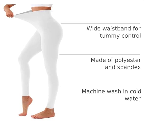 Bluemaple High Waisted Leggings for Women - Tummy Control Pants Non See Through Workout Soft Yoga Pants for Running Plus Size thumbnail 4