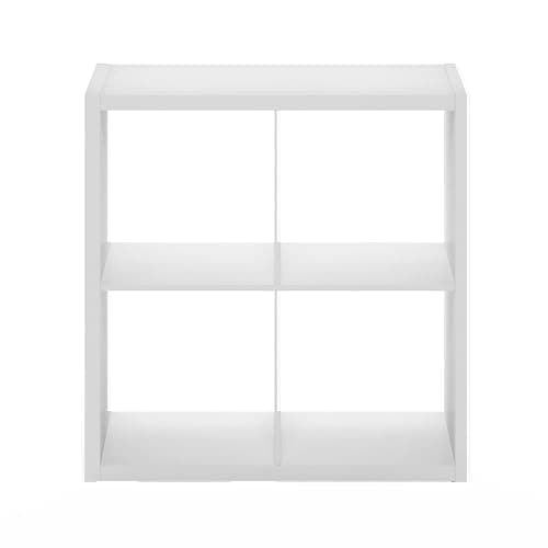 Furinno Cubicle Open Back Decorative Cube Storage Organizer, 4-Cube, White thumbnail 9