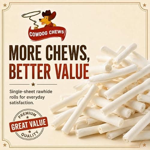 Cowdog Chews Retriever roll 9-10 inch All Natural Rawhide Product (20 Pack) thumbnail 4