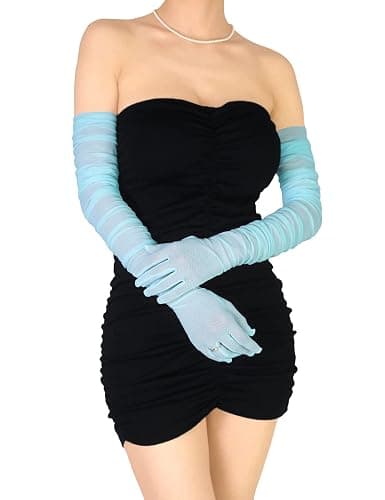Women's Sexy Sheer Gloves Mesh Tulle Super Long Gloves Opera Christmas Costume Party Dance Glove thumbnail 3