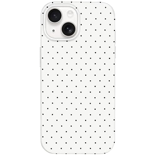 Hython for iPhone 14 Case & iPhone 13 Case Cute Polka Dot Aesthetic Design Simple Cover 6.1", Thin Slim Anti-Scratch Soft TPU Bumper Shockproof Rubber Protective Phone Cover Women Girls Girly, White - Image 1