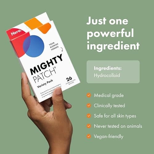 Mighty Patch™ Variety Pack from Hero Cosmetics - Hydrocolloid Acne Pimple Patches for Covering Zits and Blemishes, Spot Stickers for Face and Skin, Korean Skin Care, 26 ct thumbnail 5