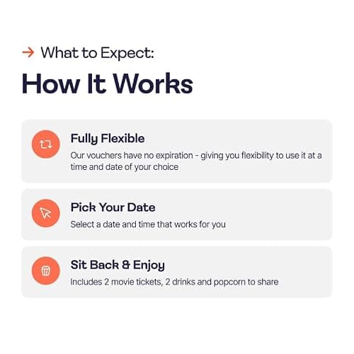 Giftory AMC Movie Night Gift for 2, Movie Tickets, Drinks & Popcorn | Excludes NY, NJ, CA, 400+ Locations, Experience Gift Box for Couples, Perfect for Birthdays thumbnail 2