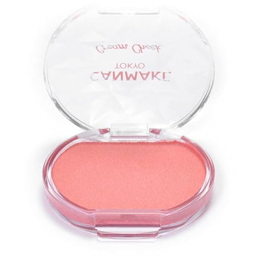 CANMAKE Cream Cheek (Pearl Type) 0.14 oz (4.0 g), Glossy, Highly Colored, Polarized Pearls (P01 Peach Dazzle) thumbnail 2