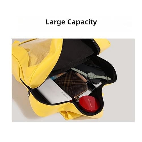 Vobomo Yellow Star Kawaii Backpack PU Leather Ita Bag Backpack Y2k Shoulder Bag Aesthetic Cute Backpack (Yellow) thumbnail 6