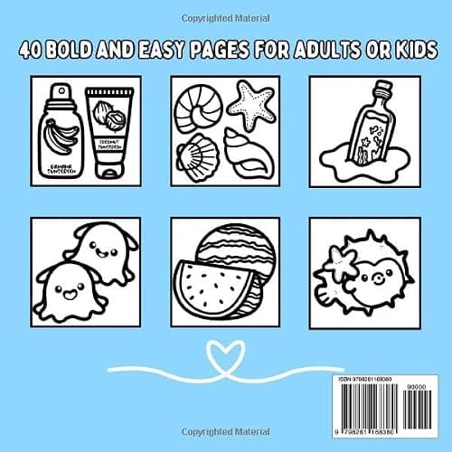 Summer Season: Tropical Inspired Bold and Easy Coloring Book for Adults or Kids thumbnail 2