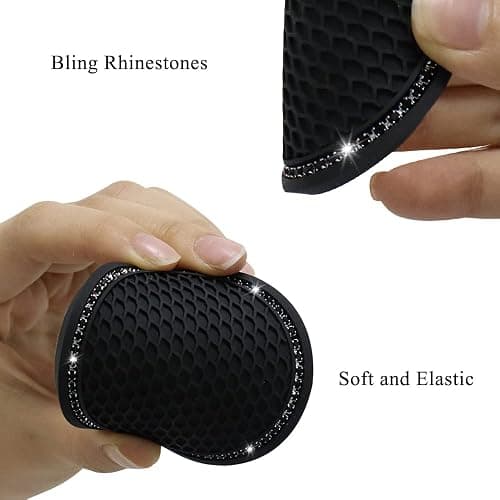 SUNCARACCL Car Cup Holder Coaster, 2 Pack Universal Bling Vehicle Insert (2.75" Diameter), Crystal Rhinestone Car Interior Accessories (Black with Black Diamond). thumbnail 4