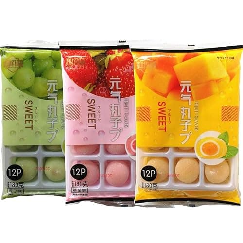 Japanese Mochi,Fruit Rice Cake (540 GM) Mixed Strawberry Mango Grape Flavor,Traditional Confectionary Dessert Mochi,Delicate Taste, Suitable for Young and Old (3 bags) thumbnail 5