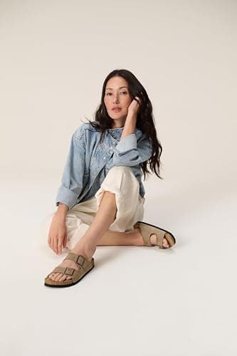 Project Cloud 100% Genuine Leather Flat Sandals For Women 2026 Cork Footbed Womens Sandals with Memory Foam and arch support Vacation Essentials Slides for Women Footwear (Venita) thumbnail 2