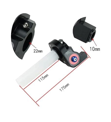 Universal 22mm 7/8" Twist Throttle Handle Grip + Cable for Cross-Country Motorcycle 250 Dirt Pit Motor Bike Motorcycle CRF70 TTR KLX110 SSR Thumpstar YCF（Red） thumbnail 4