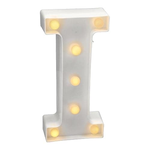 JANDEI - Lettere LED, Numeri Luminosi, Figura a Cuore, 22cm, con Luce Calda per Decorazione e Atmosfera, Luci Notturne Scrivania, Compleanni, Matrimoni, Vetrine. Funzionano con batterie AA (I) - Image 1