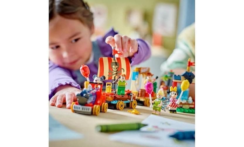 LEGO Disney 100 Celebration Train Building Toy 43212 Imaginative Play, Fun Birthday Gift for Preschool Kids Ages 4+, 6 Disney Minifigures: Moana, Woody, Peter Pan, Tinker Bell, Mickey & Minnie Mouse thumbnail 3