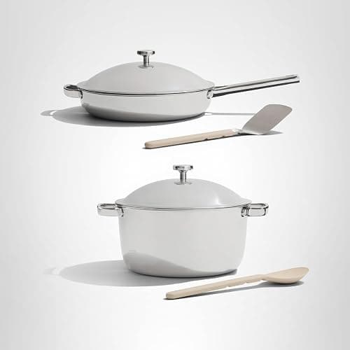 Our Place Titanium Pro Cookware Duo – Always Pan & Perfect Pot with Nonstick No-Coating Technology | Tri-Ply Titanium & Stainless Steel | Safe for Oven, Induction & All Cooktops up to 1000°F | Chrome thumbnail 8