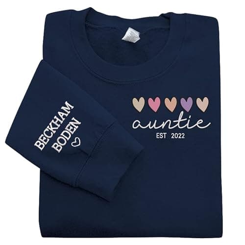 NAZENTI Personalized Flower Sweatshirt for Women, Embroidered Grandma Gift thumbnail 2