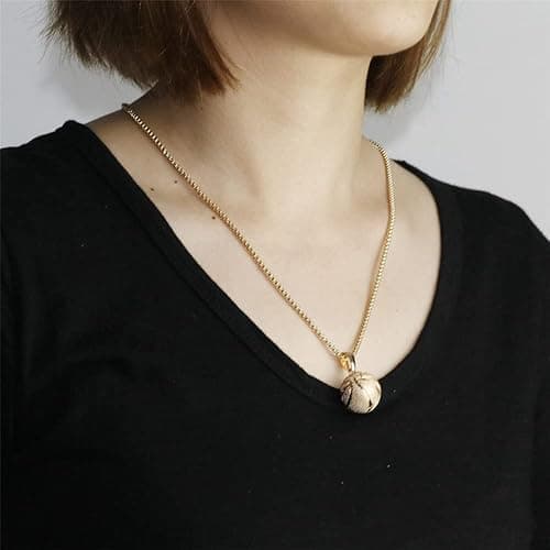 tenghong2021 14k Basketball Pendant Necklace Stainless Steel Necklace Sports Hiphop Necklace Basketball Pendant Necklace I Love Basketball Necklace for Men thumbnail 3