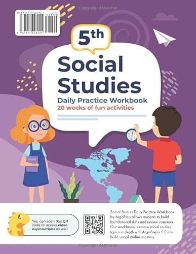 5th Grade Social Studies: Daily Practice Workbook | 20 Weeks of Fun Activities | History | Government | Geography | Economics | + Video Explanations for Each Question (Social Studies by ArgoPrep) thumbnail 2