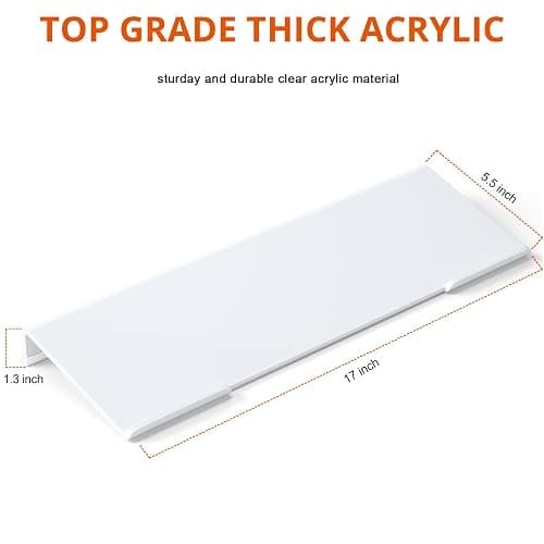 Richboom Acrylic Tilted Computer Keyboard Holder for Easy Ergonomic Typing, Keyboard Stand for Office Desk, Home, School, White thumbnail 3