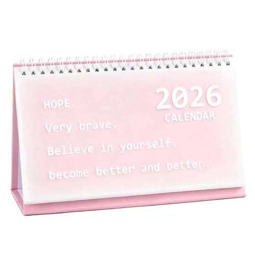 Desk Calendar 2026, Macaron Color 14-Month Writeable Desk Stand Up Calendar Runs from Nov 2025 - Dec 2026, Tear-Off Calendar for Office & Home, Pastel Pink, 8.27" x 6.9" - Image 1