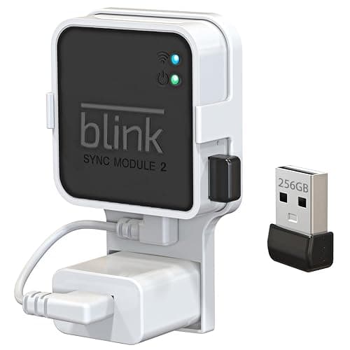 256GB Blink USB Flash Drive, with Outlet Wall Mount for Sync Module, Space-Saving Mount Bracket Holder for Blink Outdoor/Indoor Security System (Sync Module 2 is NOT Included),1Pack - Image 1
