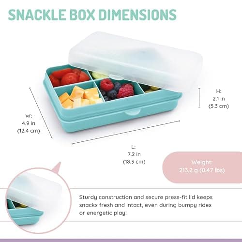 melii Snackle Box | 6-Compartment Divided Snack Container, BPA-Free Food Storage with Removable Dividers for School, Travel & On-the-Go Snacking (Blue) thumbnail 3