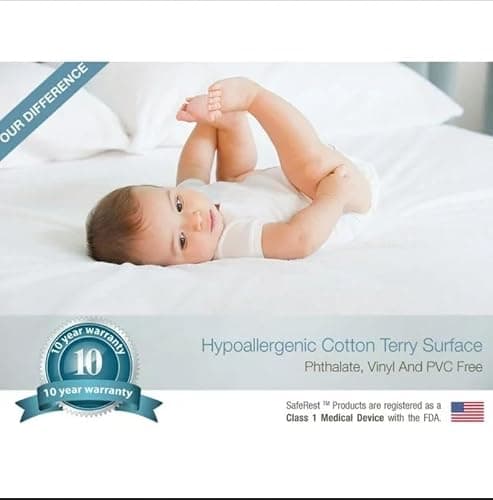 SafeRest Waterproof King Size Mattress Protector - Fitted with Stretchable Pockets - Machine Washable Cotton Mattress Cover for Bed thumbnail 10