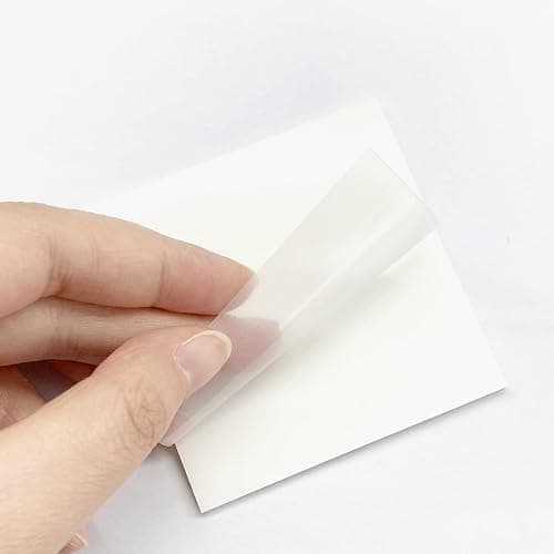 6Pack Transparent Sticky Notes, Clear, 3’’ x 3’’ Translucent, Waterproof See Through, 300 Sheets thumbnail 4