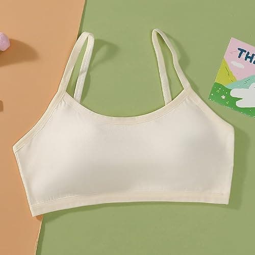 Herepai Big Girls' Adjustable Training Bra Cotton Bras Wireless Light Padded 10-16 Years thumbnail 7
