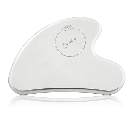 GUASHAPE Stainless Steel Gua Sha Facial Tools | Guasha Tool for Face Sculpting, Shaping, Reduce Puffiness, Tension Relief | Metal Gua Sha Body Tool | Silver thumbnail 8