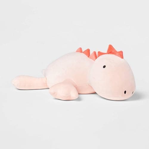 OSOCU 1.4 LB Weighted Stuffed Stegosaurus Animals Plush - 16 Inch Squished Long Dinosaur Jumbo Pillow - Kawaii Plushies Hugging Toy Gifts for Kids - Soft Pink Dino Stuffed Animal Toy (Stegosaurus) thumbnail 7