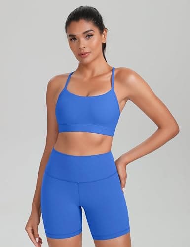 HeyNuts to Freest Womens Y Back Sports Bra, Spaghetti Strap Racerback Low Impact Workout Yoga Tops Padded A-C Cups *Updated thumbnail 2