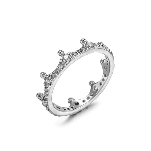 Crown Wedding Ring 925 Sterling Silver Crown-Shape CZ Stackable Rings Rose Gold Engagement Promise Rings Eternity Rings for Women - Image 1