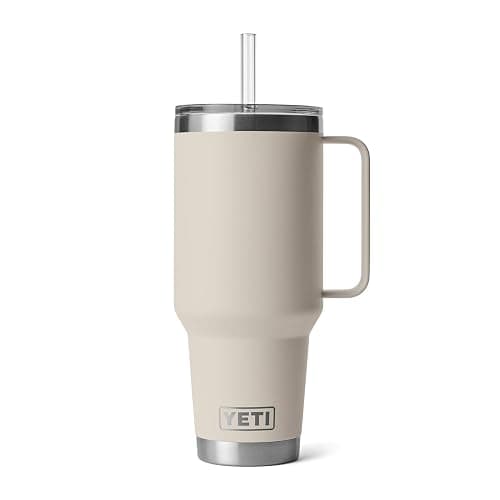 YETI Rambler 42 oz Tumbler with Handle and Straw Lid, Travel Mug Water Tumbler, Vacuum Insulated Cup with Handle, Stainless Steel, Cape Taupe thumbnail 4