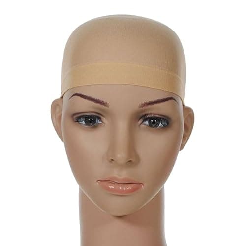 Wig Cap for Women Stocking Caps for Wigs Natural Nude 2 Pcs Nylon Wig Cap - Image 1