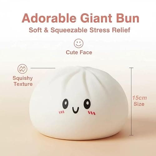 Glitter Dumpling Squishy Box Bulk,4Inch Surprise Dumpling Squishy Stress Ball,Squishy Bun,Random 14 Colors Mystery Gift Box for Adult Classroom Prizes Party Favor (White M 15cm/5.9 Inch) thumbnail 3